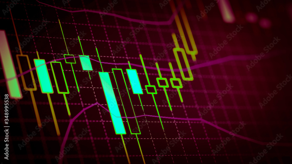 Candlestick chart Down trend of trading graph in graphic concept suitable for financial investment or Economic trends business idea and all art work design. Abstract finance background Candlestick chart Down trend of trading graph in graphic concept suitable for financial investment or Economic trends business idea and all art work design. Abstract finance background