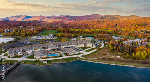 Fotografía Autumn Sunset in Killington Vermont Resort- Gifford Woods State Park