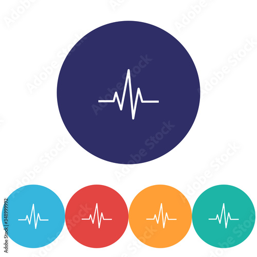 Heartbeat icon , lorem ipsum Flat design