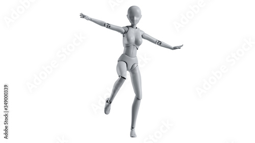 Mannequin female model woman isolated. 3D rendering