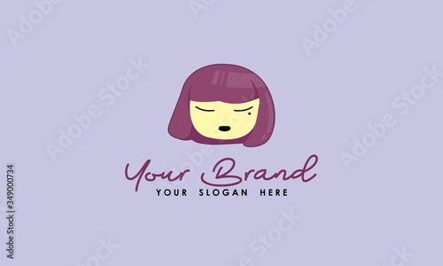 Cute purple little girl