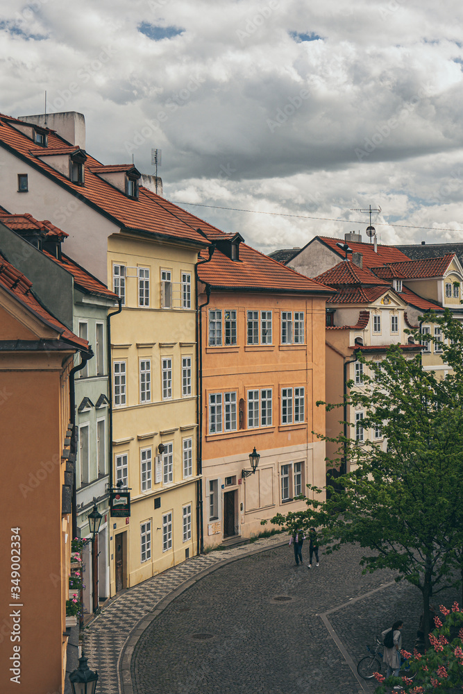empty streets in the old town of Prague Kampa island empty streets in the old town of Prague Kampa island
