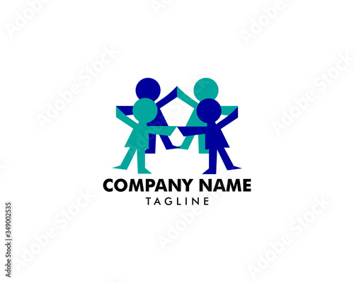 Community logo, Teamwork logo, Social logo, Partnership logo, Communication logo