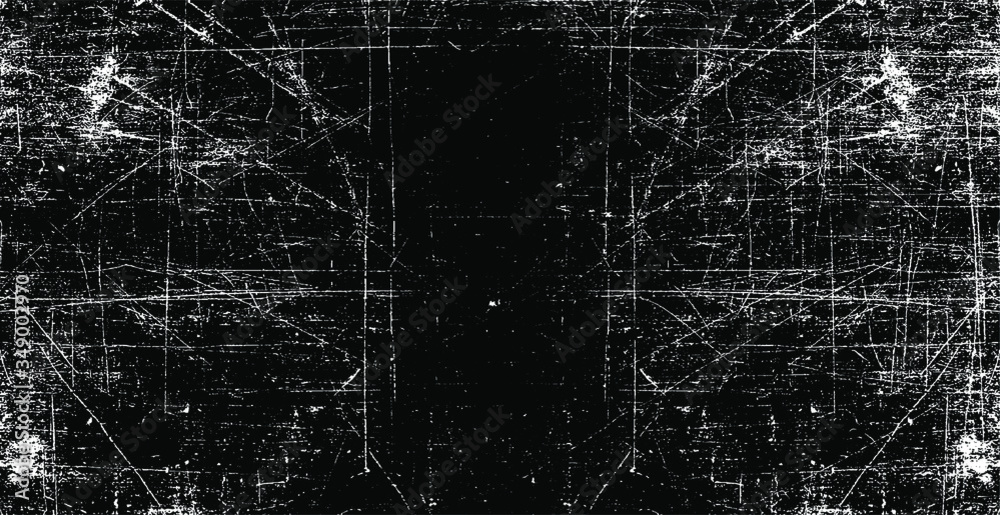 Scratched Grunge Urban Background Texture Vector. Dust Overlay Distress Grainy Grungy Effect. Distressed Backdrop Vector Illustration. Isolated Black on White Background. EPS 10.
