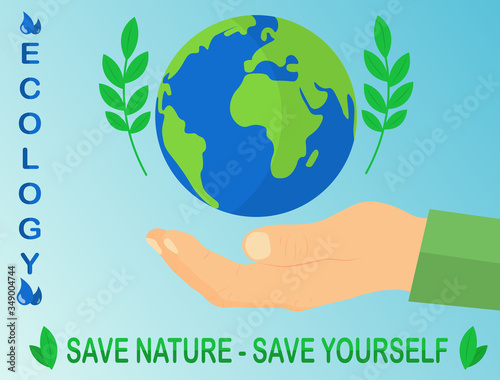 save the planet (ecology) vector illustration