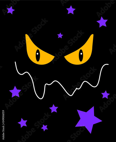 Halloween ghost spirit with stars