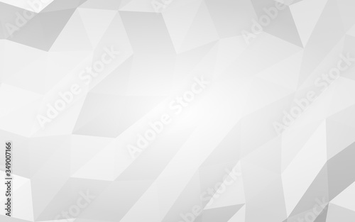 White abstract background. Lowpoly backdrop. Crumpled paper. 3D illustration