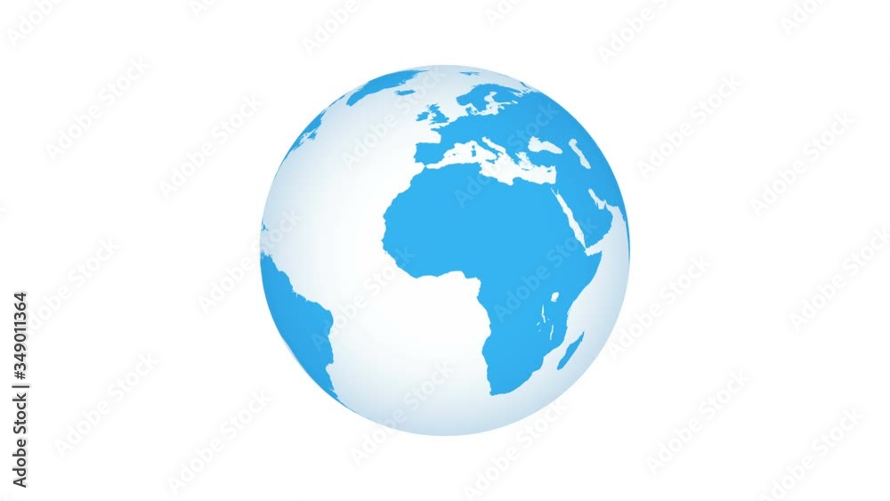blue globe world rotation video