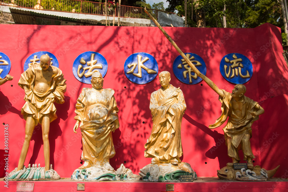 Ten thousand buddhas monastery's main alley. Beautiful daylight shot of