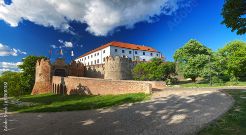 Siklos castle in spring, in Hungary photo