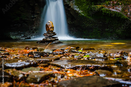 Small waterfall in St. Nectan’s glen in Cornwall, UK photo