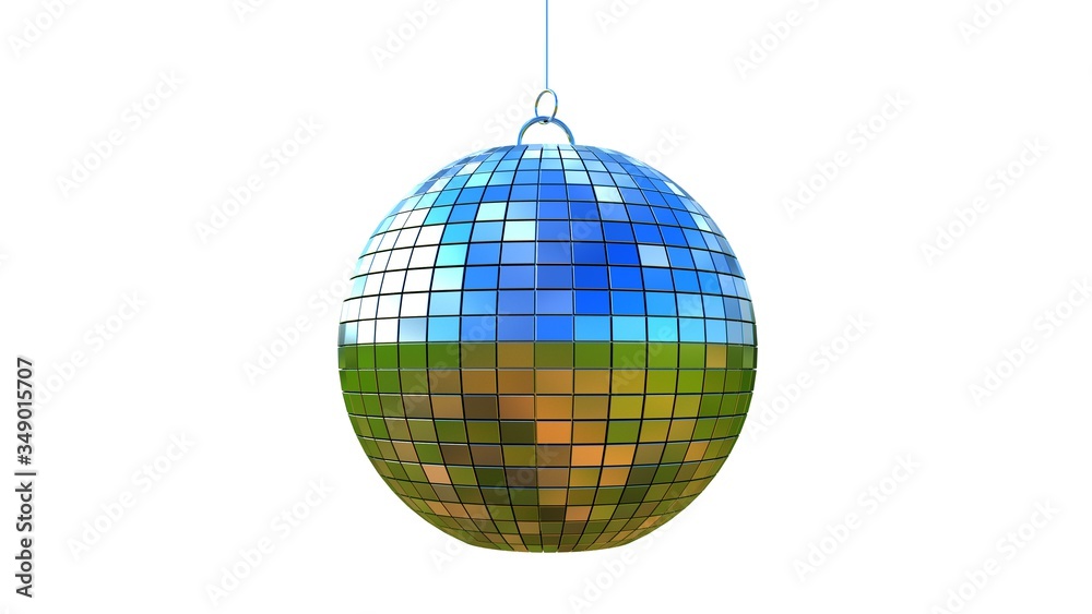 Obraz premium Disco ball isolated on white background. 3D-rendering.
