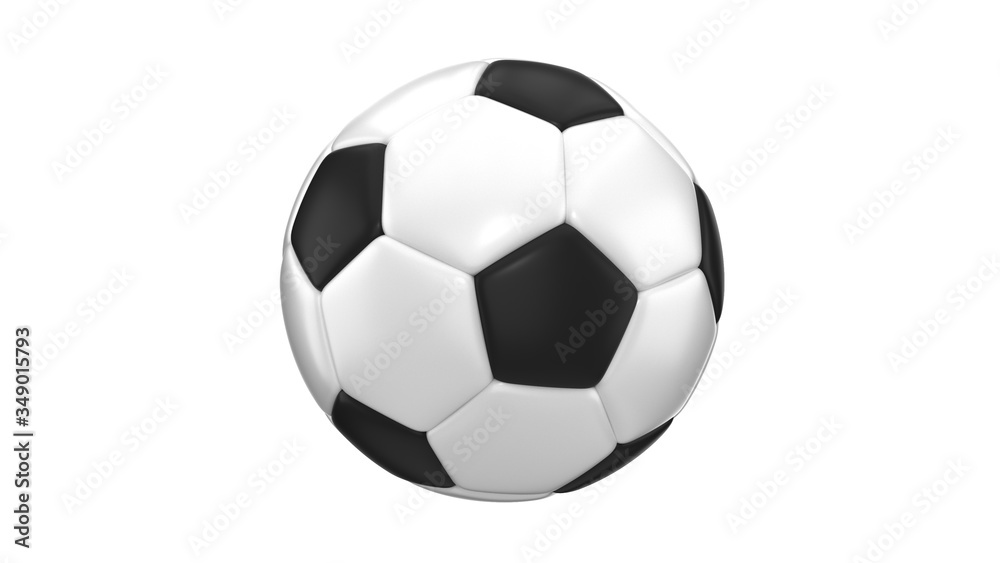 Fototapeta premium Classical soccer ball isolaed on white background. 3D-rendering.