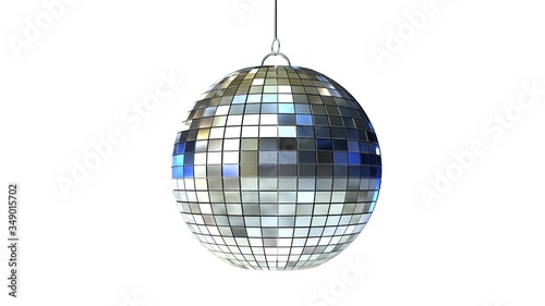 Disco ball isolated on white background. 3D-rendering.
