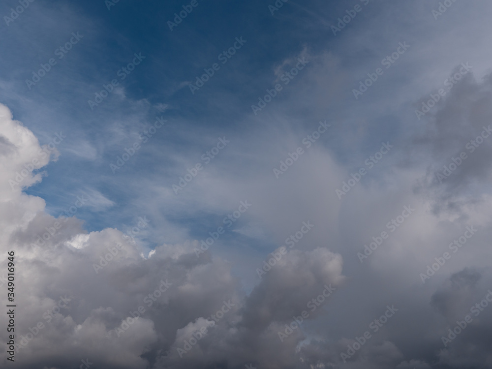 Beautiful various forms clouds in the high sky