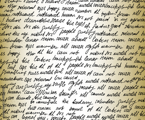 Abstract vector endless seamless pattern with handwritten text, words and letters, "old paper" effect