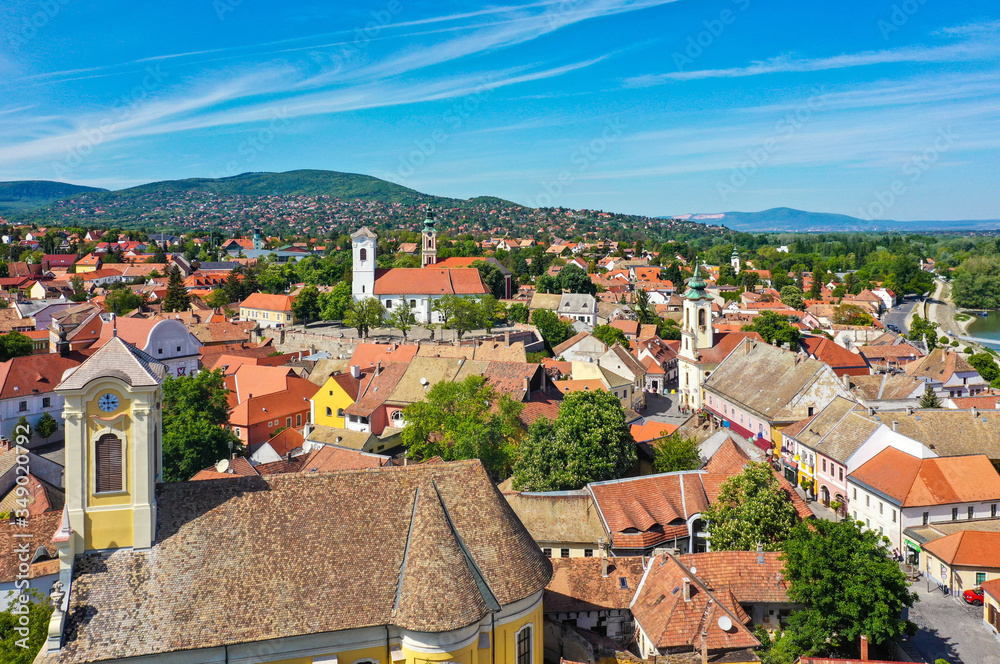 Szentendre city from the air - Hungary