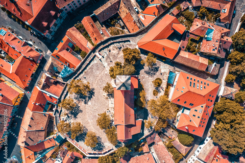 Szentendre city from the air - Hungary