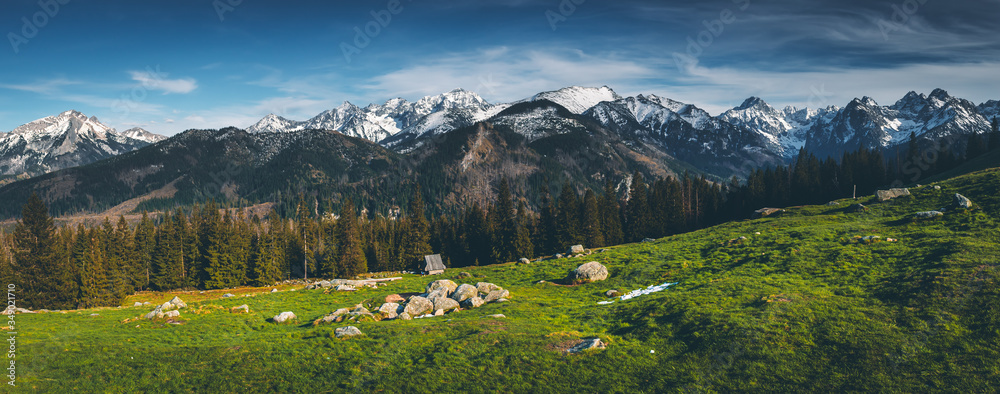 Panorama Tatr z Rusinowej Polany - Tatry Wysokie