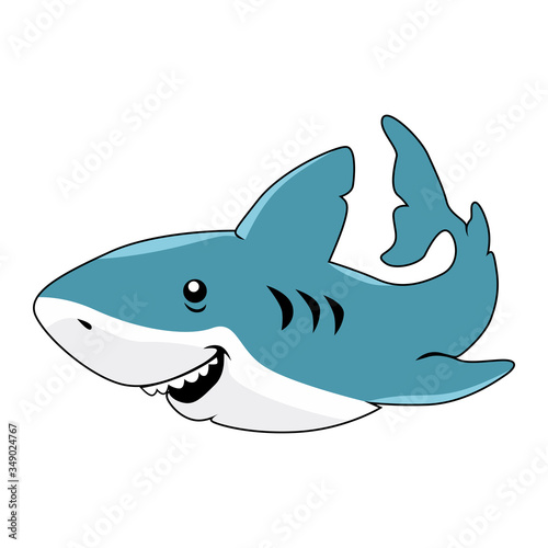 Illustration graphic vector of shark  Smiling Shark Cartoon Mascot Character