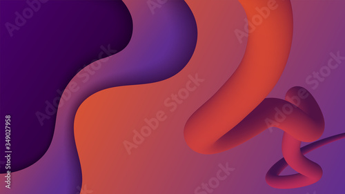 Abstract 3d vibrant color background with curve shape. Liquid color background