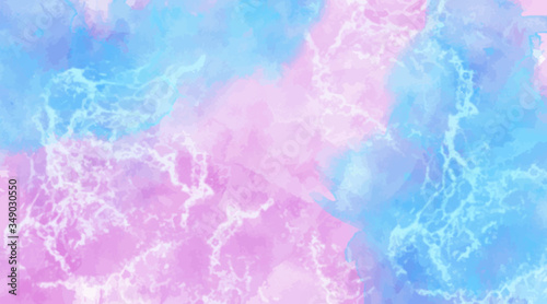 Beautiful wallpaper HD splash watercolor multicolor blue pink, pastel color, abstract texture background. For google slides/lettering background. Rainbow color, sky, brush strokes wash, Galaxy style.