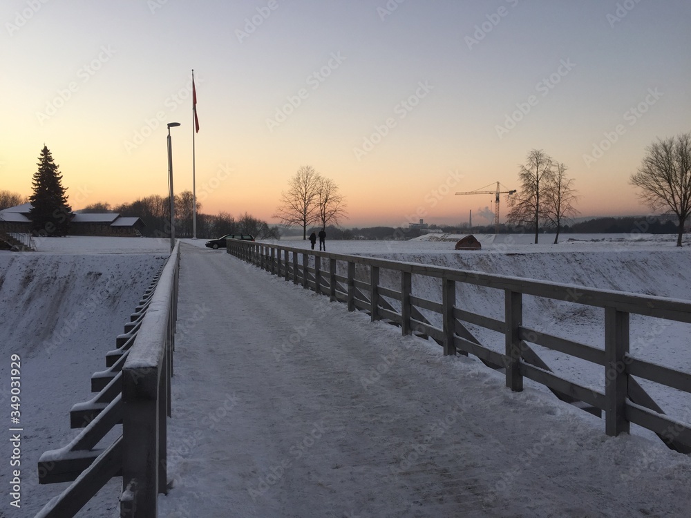 Fototapeta premium Ausserhalb von Kaunas in Litauen im Winter 2015