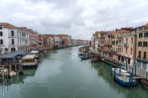 rialto bridge. empty Venice during the coronavirus period