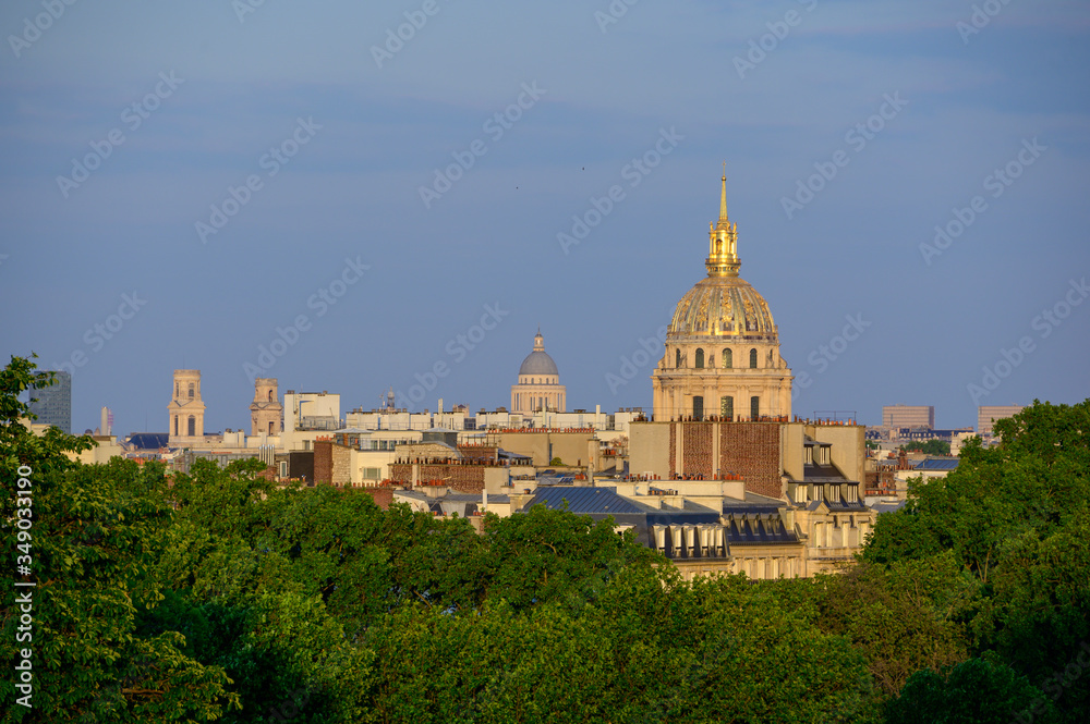 Vue générale Paris , les Invalides,  le Panthéon