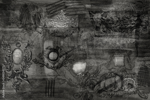 Old paper architectural elements sculpture