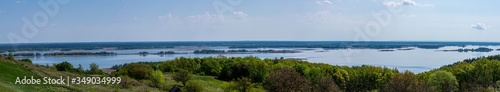 Panorama of Dnieper river at early spring