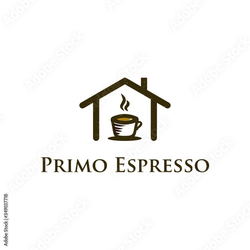 House Coffee Logo Template Design Vector