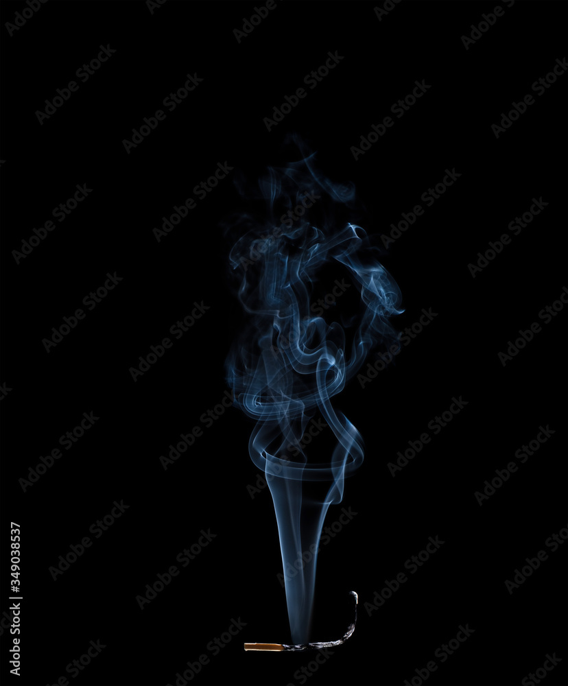 Smoky and burnt matchstick isolated on black background Smoky and burnt matchstick isolated on black background