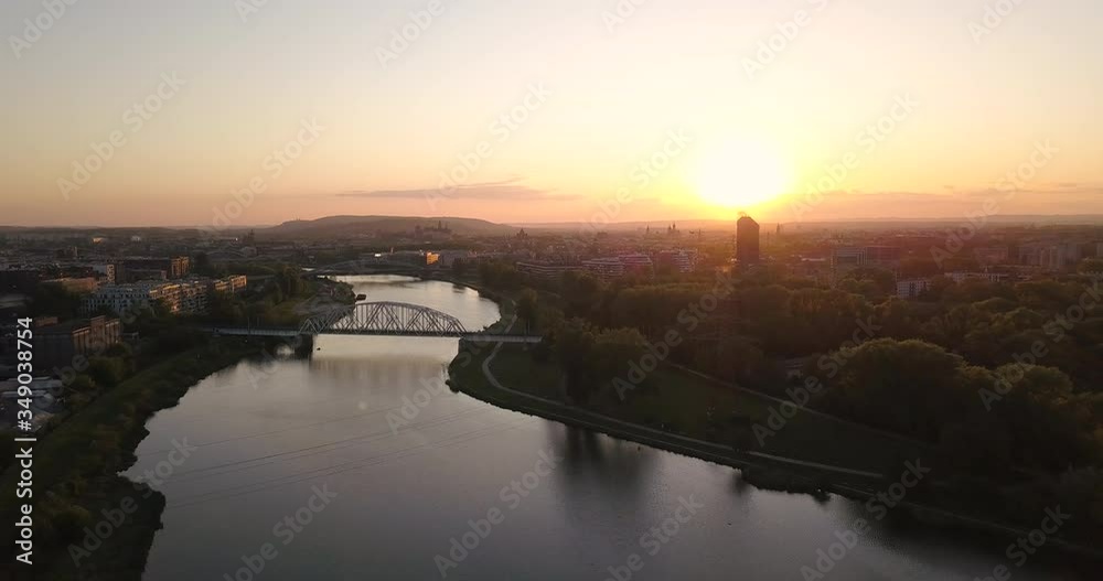 Krakow at sunset on the Vistula River Krakow at sunset on the Vistula River