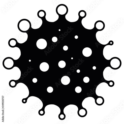 Virus sign. Symbol of coronavirus and COVID-19 desease. Simple flat black vector icon
