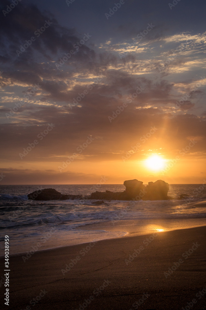 sunset on the beach in Laguna Beach