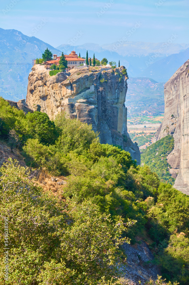 Monastery on the cliff in Meteora in Greece