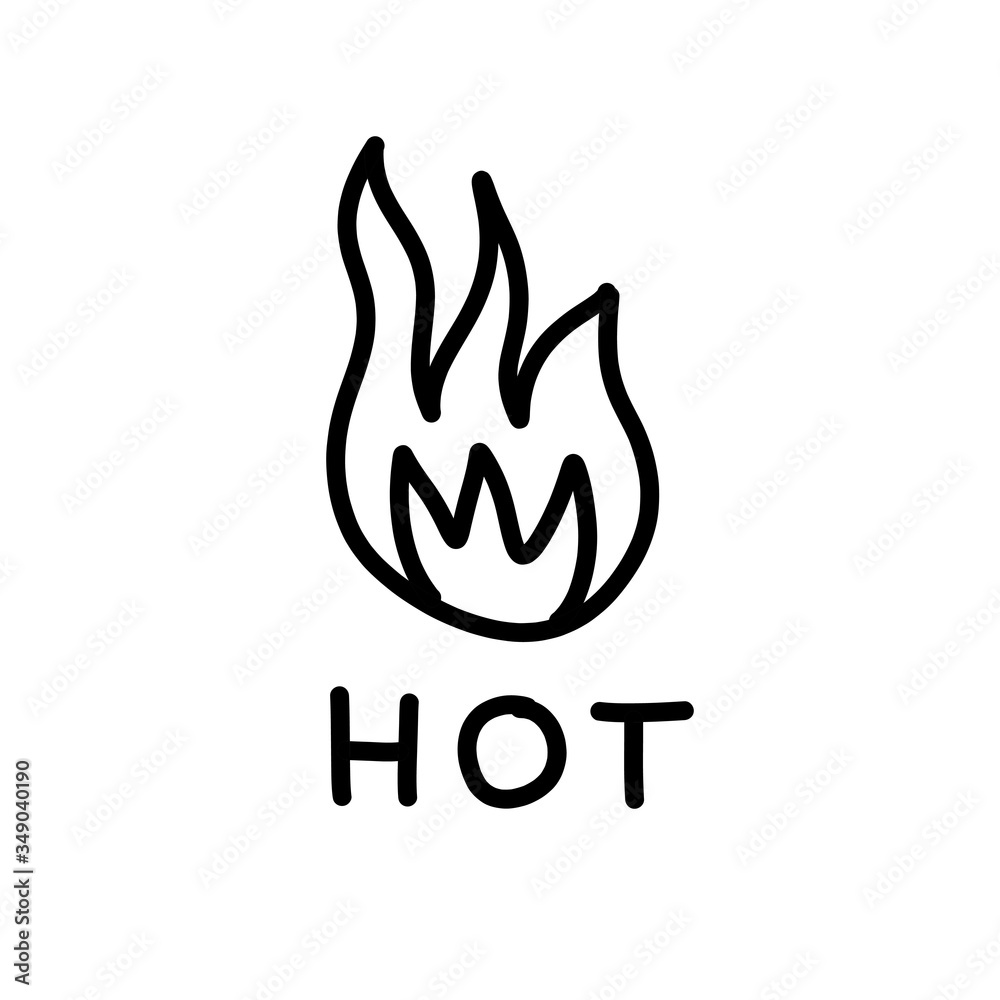 hot fire doodle icon, vector illustration hot fire doodle icon, vector illustration