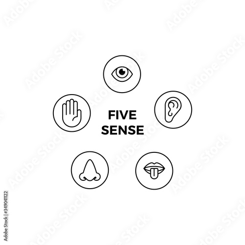 Five sense icon. Logo vector.