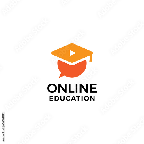 Online education logo icon vector.