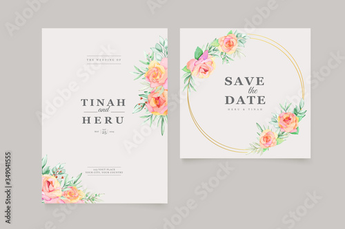 floral watercolor invitation card template