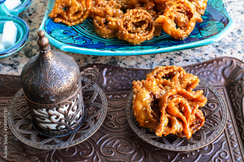 The Chebakia is a pastry of Morocan origin.