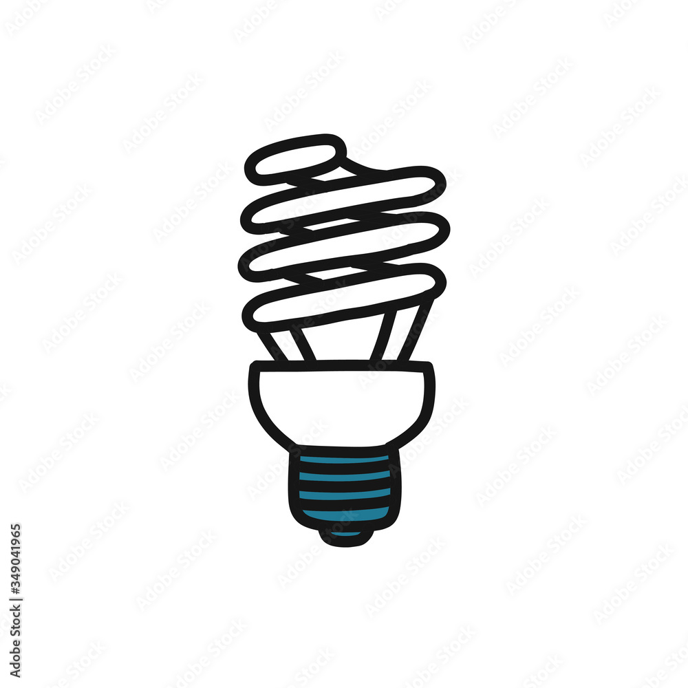fluorescent lamp doodle icon, vector illustration fluorescent lamp doodle icon, vector illustration