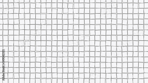 Grid pattern. Many squares drawn on white paper. 3d abstract grid backdrop. Vector illustration.