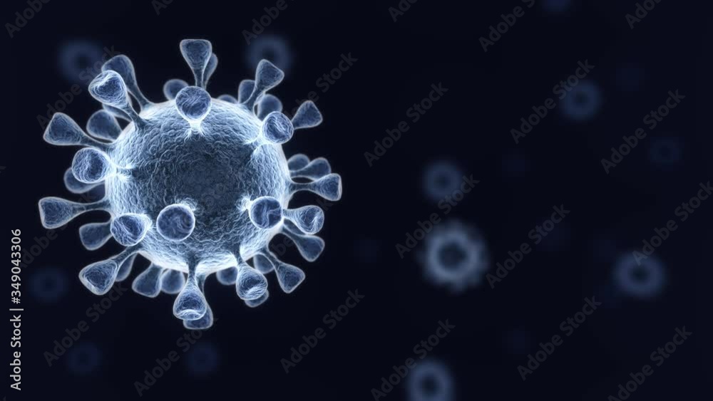 covid-19 corona virus 3D animation slow move rotate loop seamless