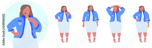Woman in Dress with Denim Jean Jacket Brunette