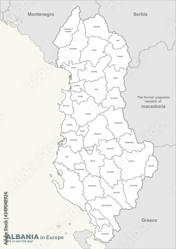 albania map. vector map of ...