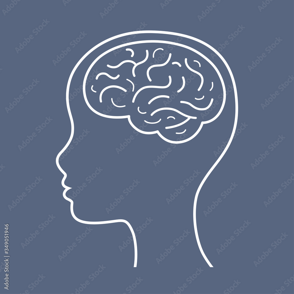 Woman head with brain Woman head with brain