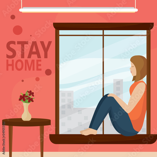 Stay in home poster