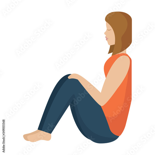 Woman sitting resting